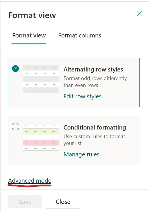 JSON Conditional Formatting