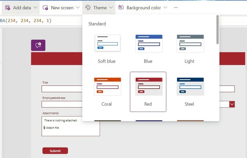 Power Apps studio