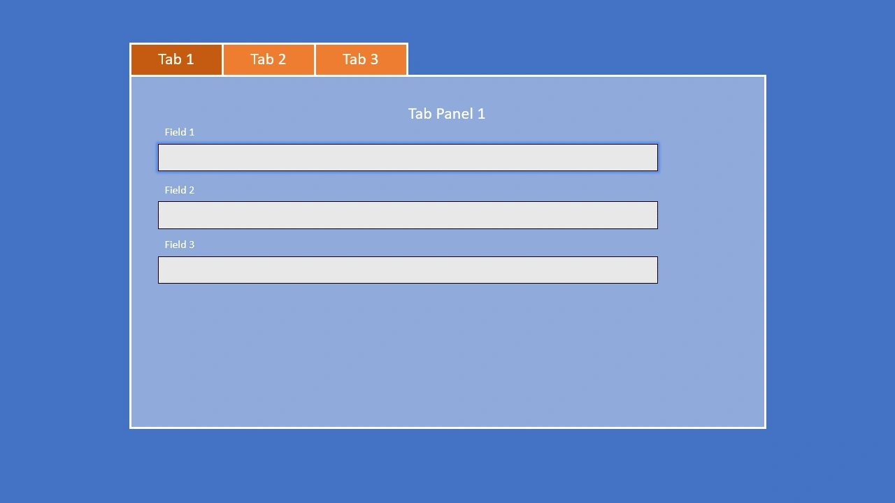 set focus in wizard and tab panels