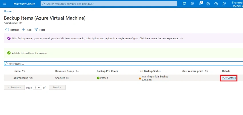 How to Backup Virtual Machines by using Azure Portal