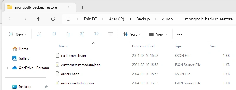 Backup and Restore mongodb Database