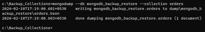 Backup and Restore Database Collection
