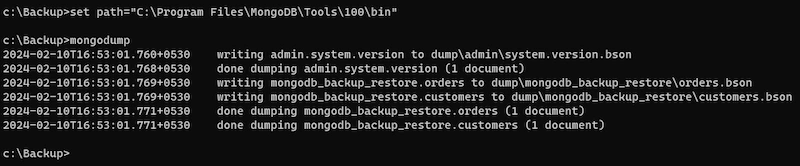 Backup and Restore mongodb Database