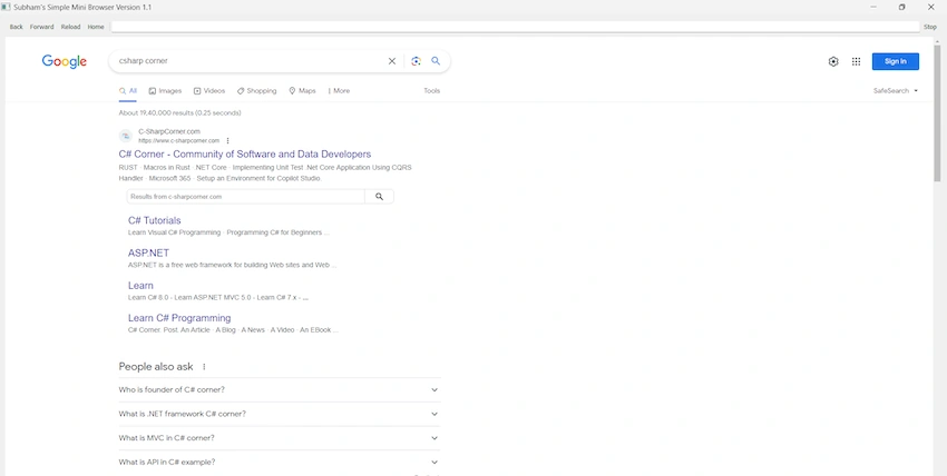 Browser in Python | CSharp Corner | Subham Ray