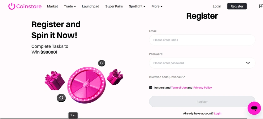 Register CoinStore