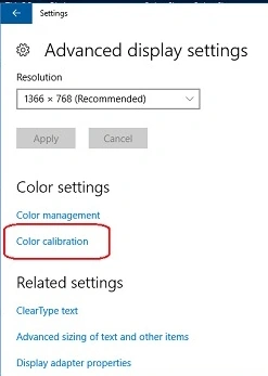 Color settings
