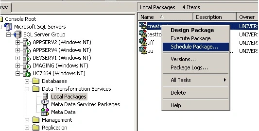 Schedule package