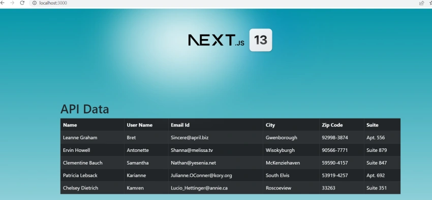 How to call Web API in Next Js application using axios.