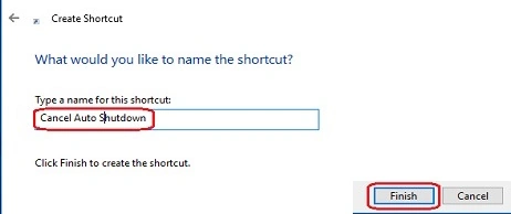 Cancel auto shutdown-