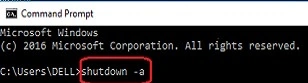 Command prompt shutdown 