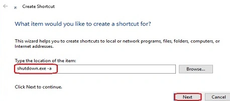 Shutdown exe a