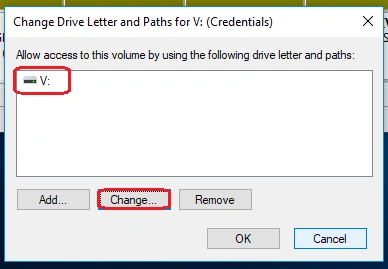Click on change