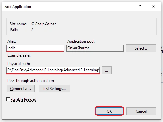 Now, set add application