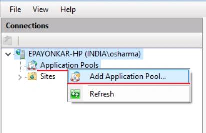 Click on "Add Application..."