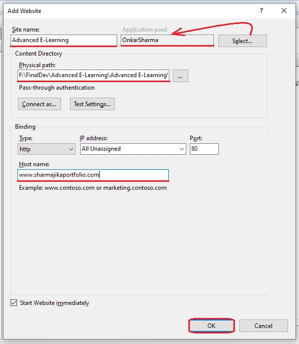 New Website Configurations