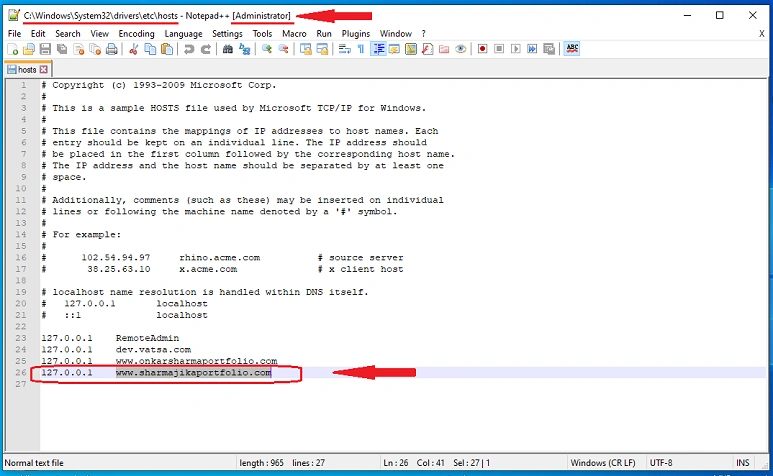 Map your URL with localhost