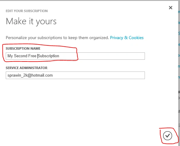 Edit Subscription details
