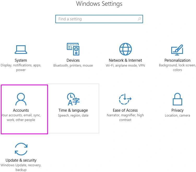 Account options
