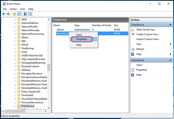 right click on operational