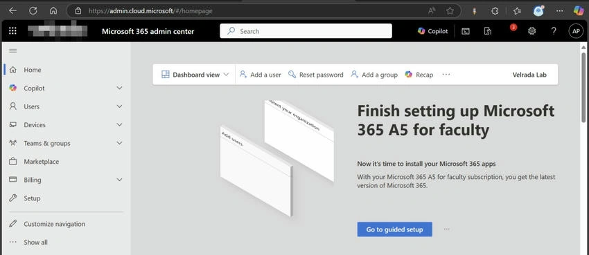 Microsoft 365 admin center