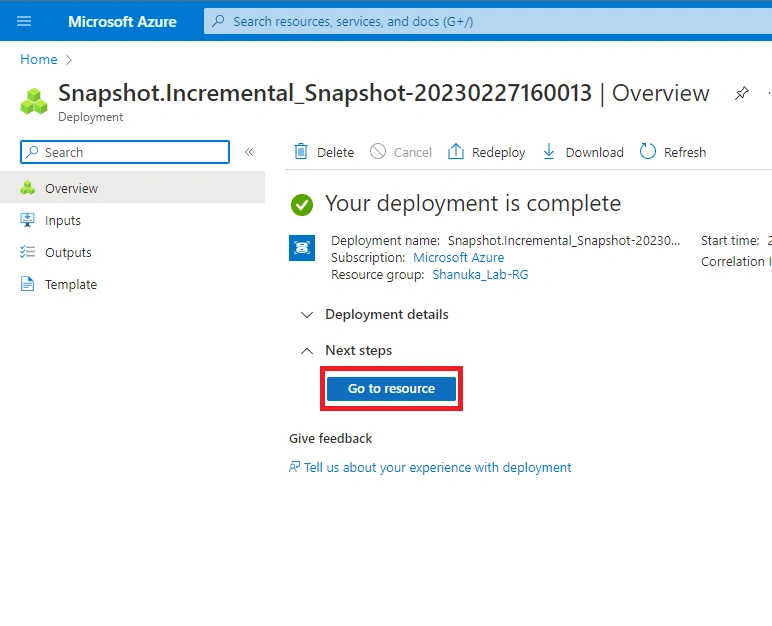 How to configure a Incremental Snapshot for managed disks
