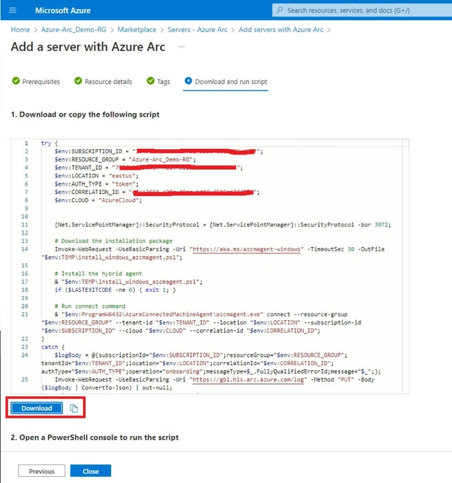 Configure and Onboarding VMs to Azure Arc Hybrid