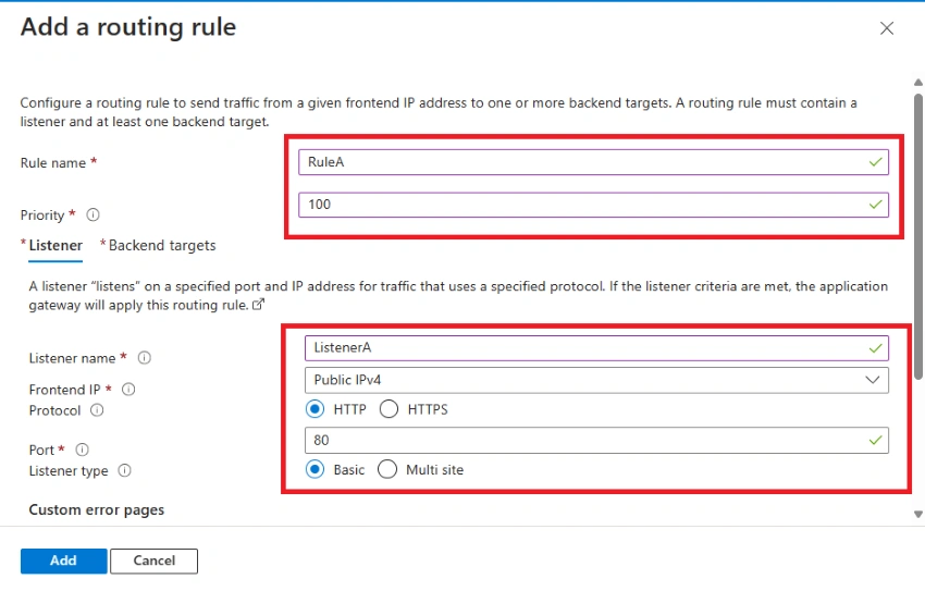 Add a routing rule