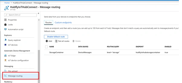 How To Configure Message Routing With IoT Hub