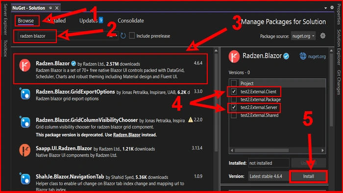 Radzen Install