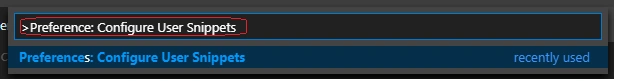 Search for: "Preference: Configure User Snippets"