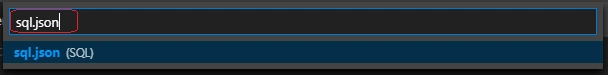 select the "sql.json (SQL)" option