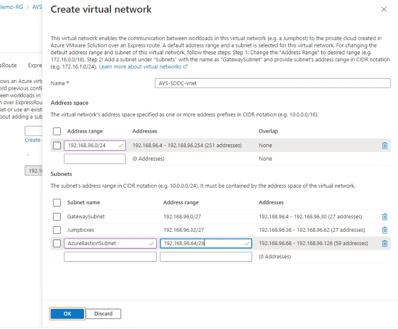 Create virtual network