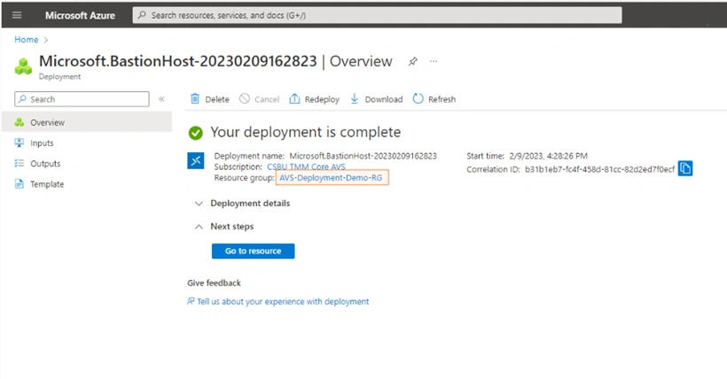 Deployment complete