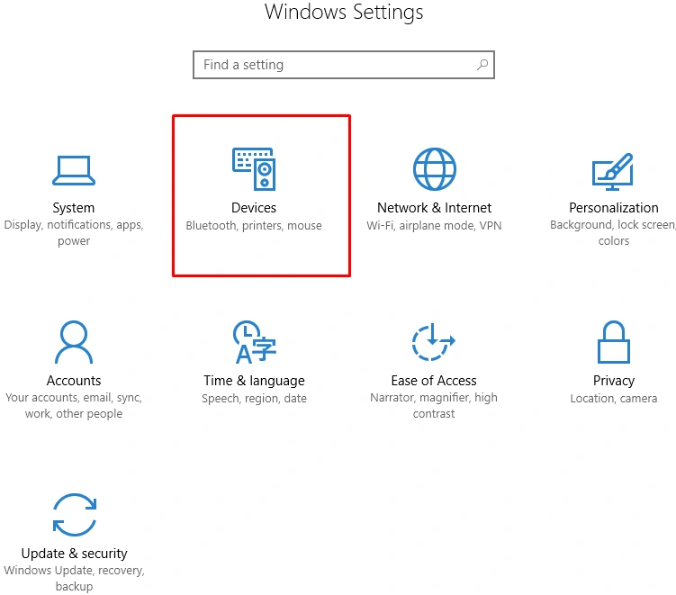 settings section 