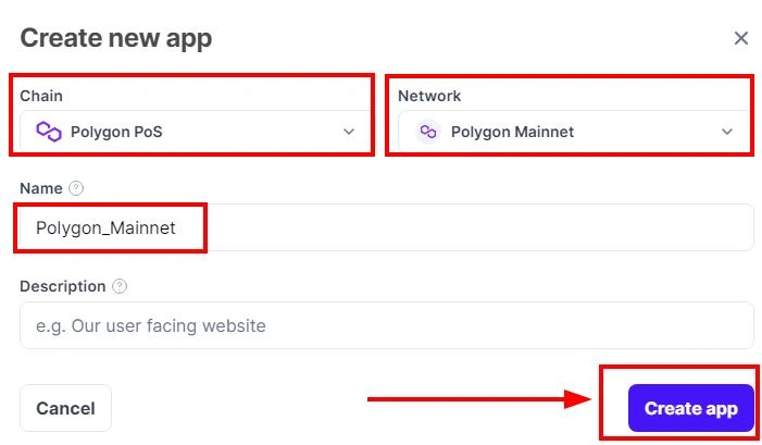 Choose blochchain & network