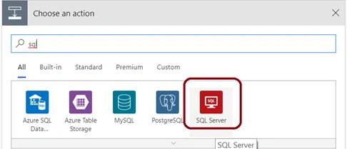 SQL server action