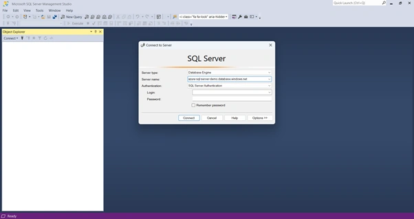 How To Connect SSMS With Microsoft Azure SQL Cloud Service