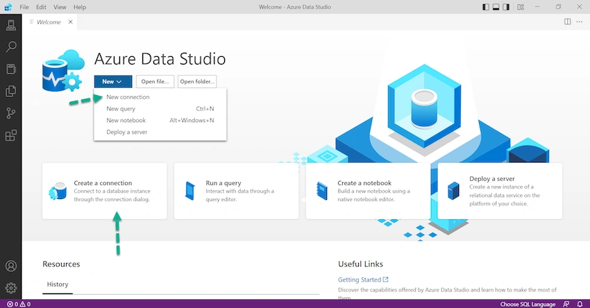 Connect to Azure SQL Database in the Azure Data Studio