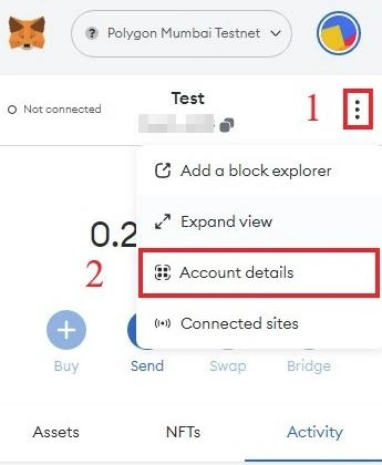 metamask account details