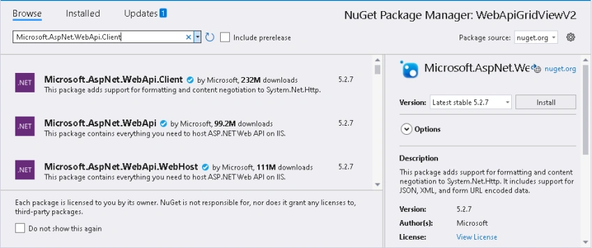 How to consume Web API in an ASPNET GridView using HttpClient