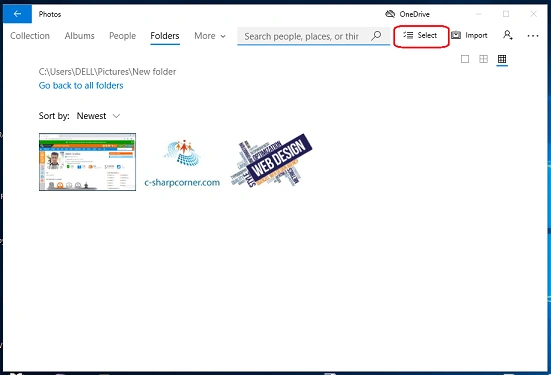 select the images