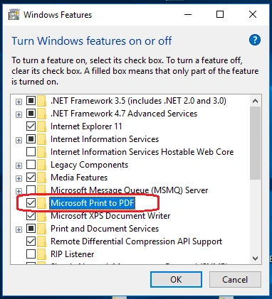 select the options