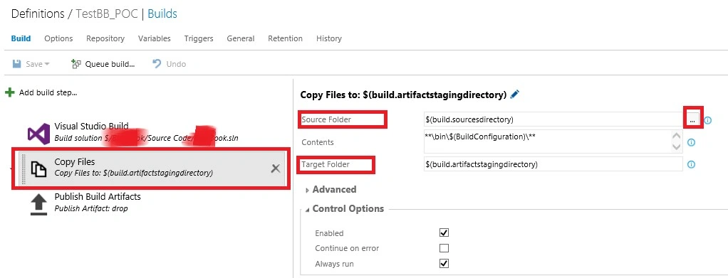 How To Create A Build Definition In TFS 2015, Adding Tasks And Setting Build Menu Options
