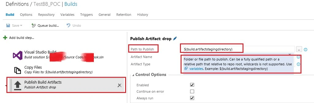 How To Create A Build Definition In TFS 2015, Adding Tasks And Setting Build Menu Options