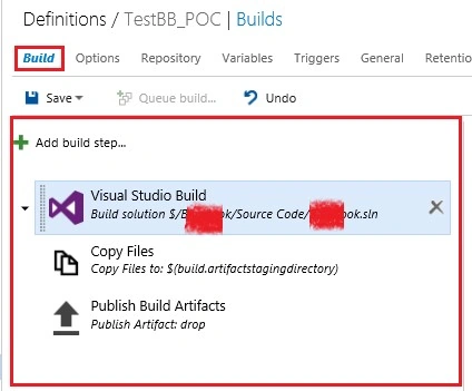 How To Create A Build Definition In TFS 2015, Adding Tasks And Setting Build Menu Options