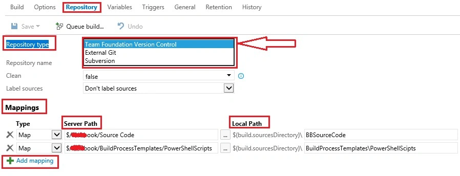 How To Create A Build Definition In TFS 2015, Adding Tasks And Setting Build Menu Options