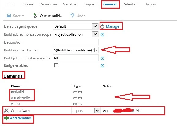 How To Create A Build Definition In TFS 2015, Adding Tasks And Setting Build Menu Options