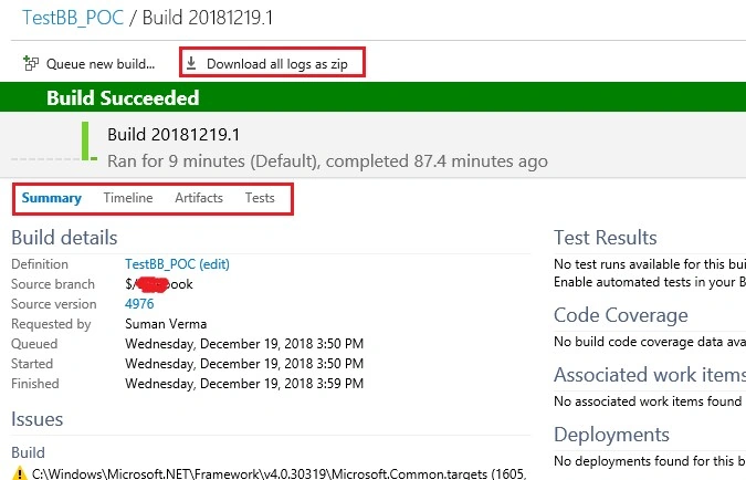 How To Create A Build Definition In TFS 2015, Adding Tasks And Setting Build Menu Options