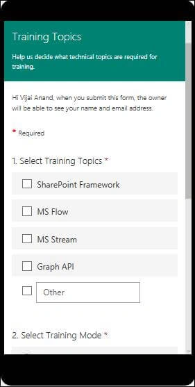 Training topic