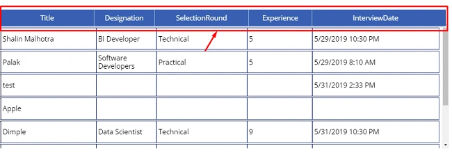 How To Create A Header In PowerApps Blank Gallery - PowerApps Grid View